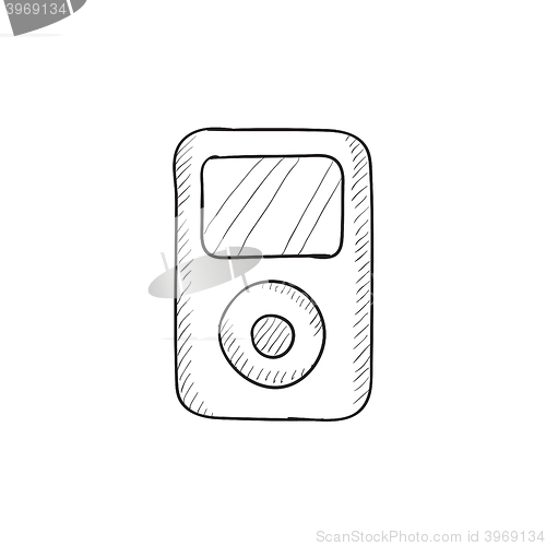 Image of MP3 player sketch icon.