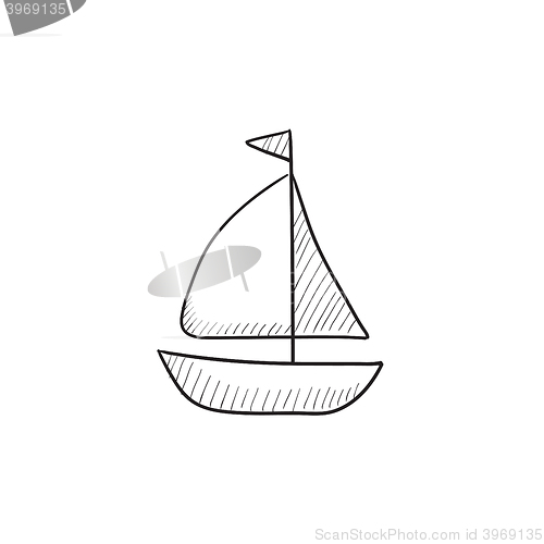 Image of Sailboat sketch icon.