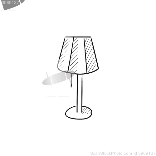 Image of Stand lamp sketch icon.