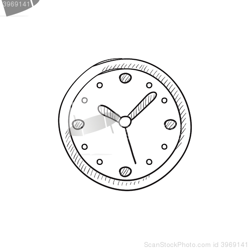 Image of Wall clock sketch icon.