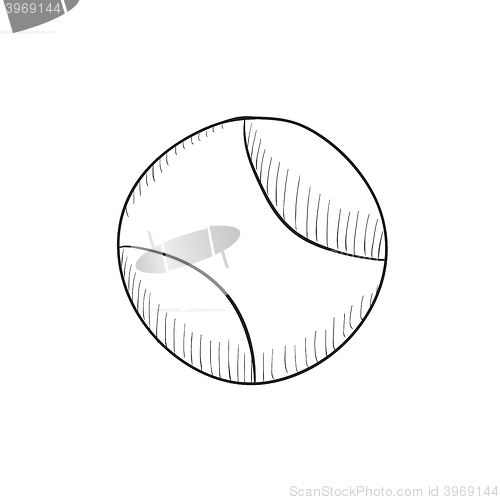 Image of Tennis ball sketch icon.