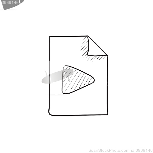 Image of Audio file sketch icon.