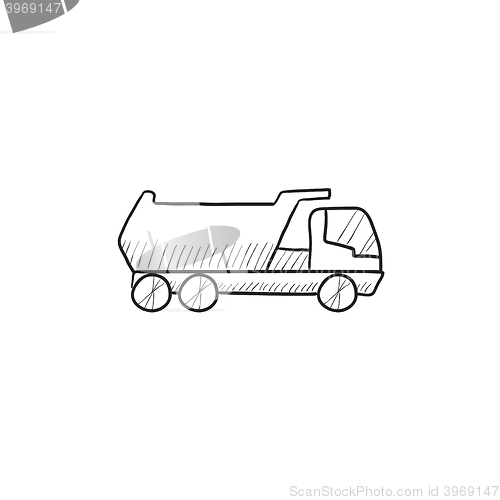 Image of Dump truck sketch icon.