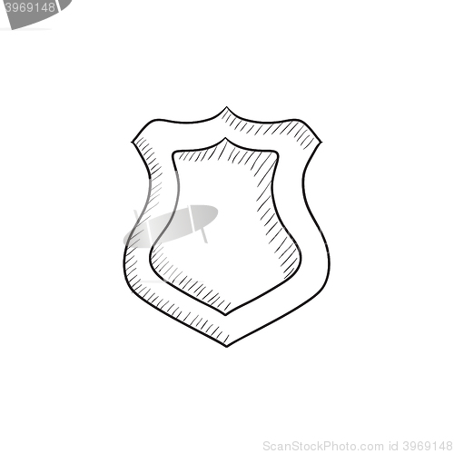 Image of Police badge sketch icon.