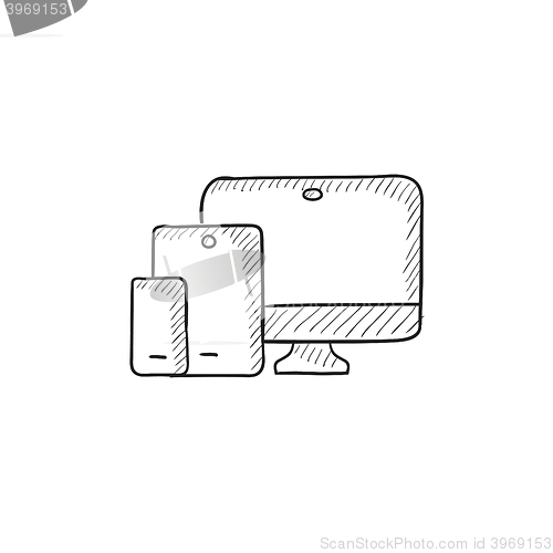 Image of Responsive web design sketch icon.