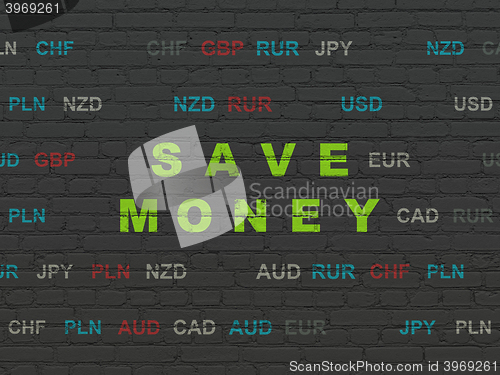 Image of Money concept: Save Money on wall background