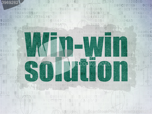 Image of Finance concept: Win-win Solution on Digital Data Paper background