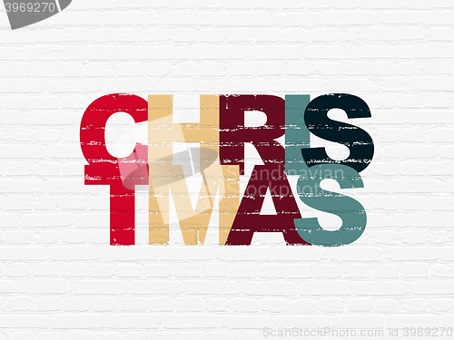 Image of Holiday concept: Christmas on wall background