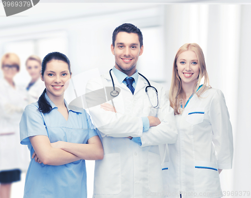 Image of young team or group of doctors