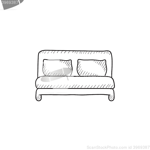 Image of Double bed sketch icon.