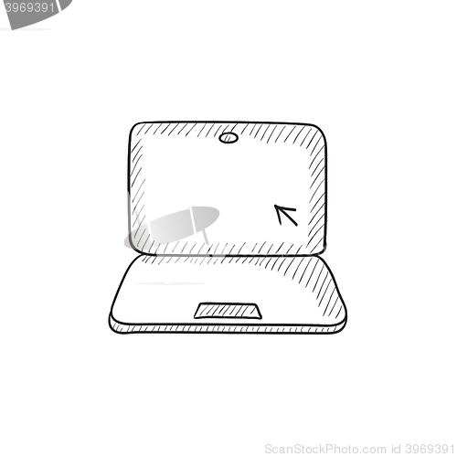Image of Laptop with cursor sketch icon.