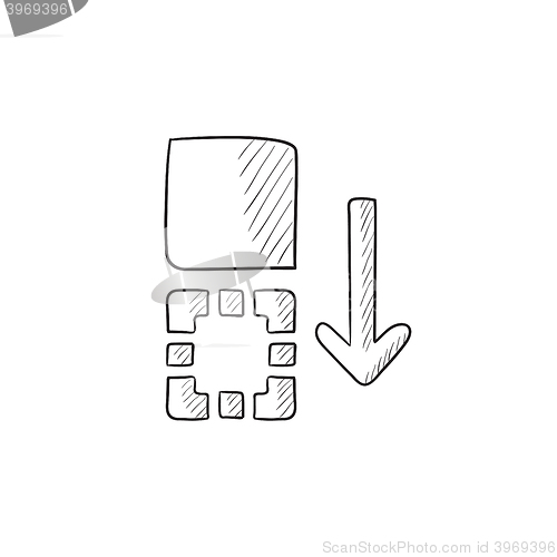 Image of Movement of files sketch icon.
