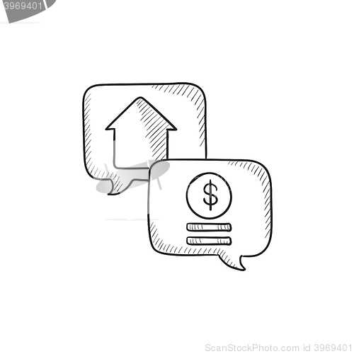 Image of Real estate transaction sketch icon.