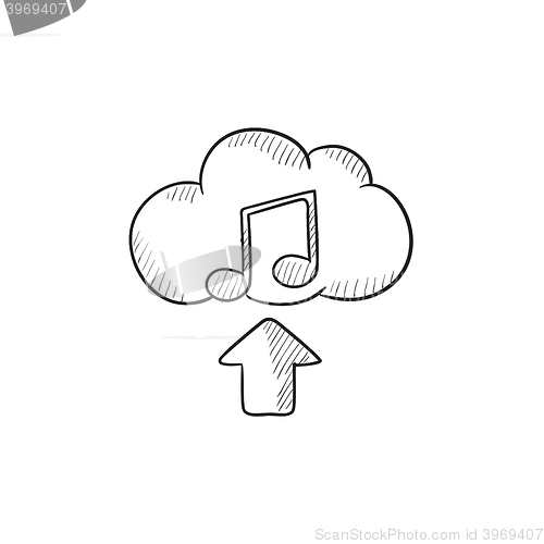 Image of Upload music sketch icon.