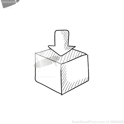 Image of Mail box sketch icon.