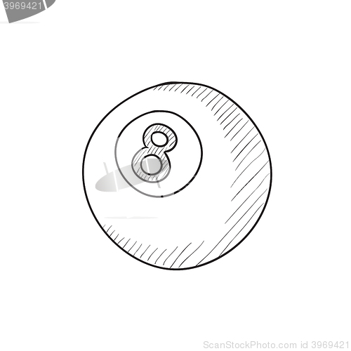 Image of Billiard ball sketch icon.