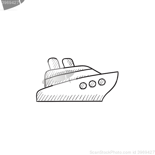 Image of Cruise ship sketch icon.