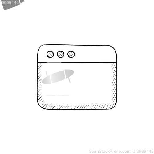 Image of Blank window of internet browser sketch icon.