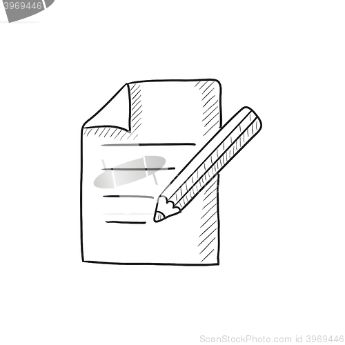 Image of Taking note sketch icon.