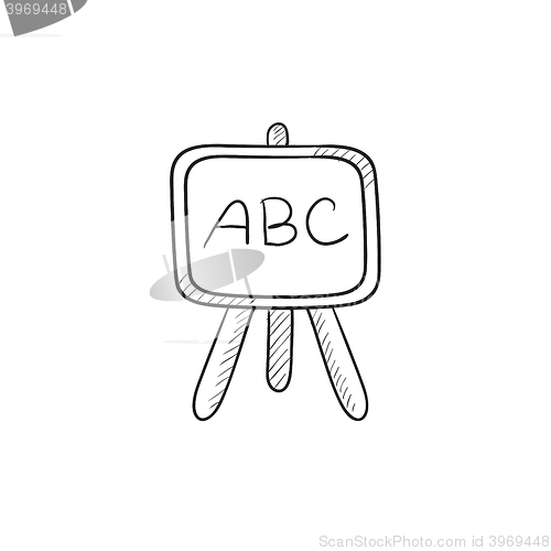 Image of Board on stand sketch icon.