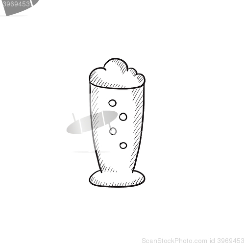 Image of Glass of beer sketch icon.