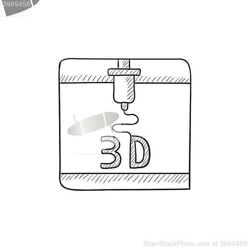 Image of Tree D printing sketch icon.