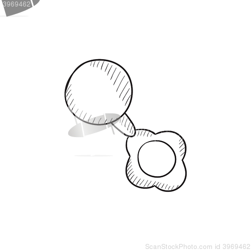 Image of Baby rattle sketch icon.