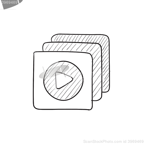 Image of Media player sketch icon.