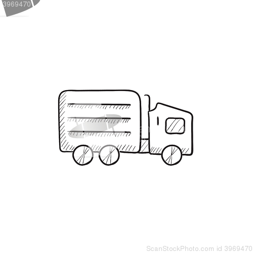 Image of Delivery truck sketch icon.