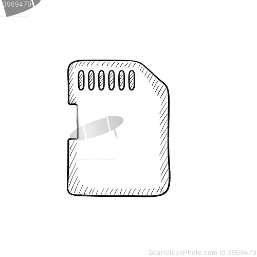 Image of Memory card sketch icon.