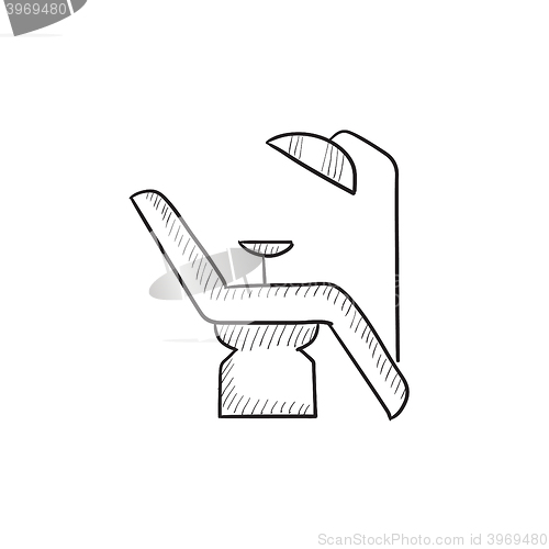 Image of Dental chair sketch icon.