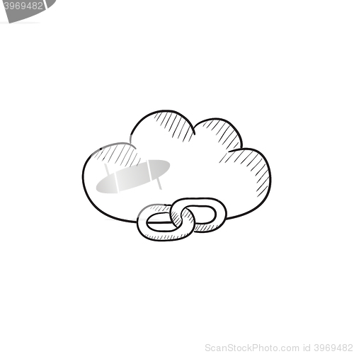 Image of Cloud computing sketch icon.