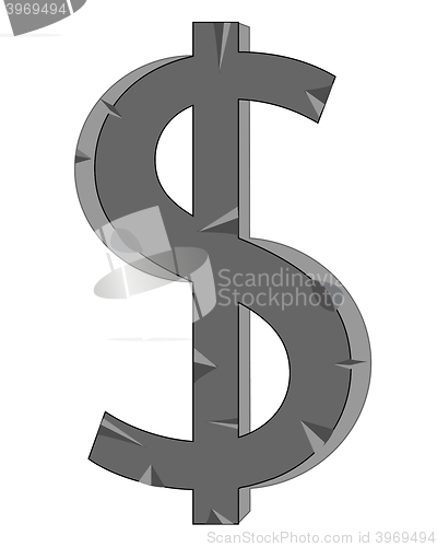 Image of Sign dollar from stone