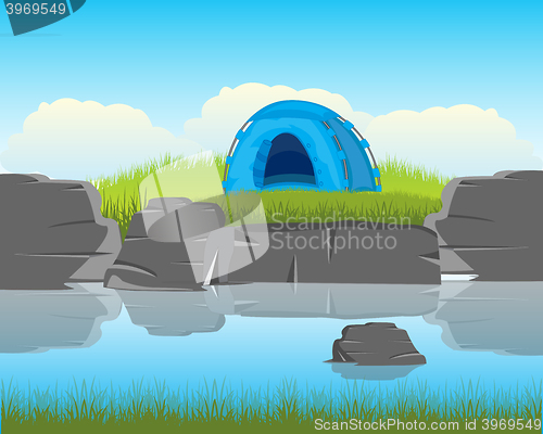 Image of Tent on river