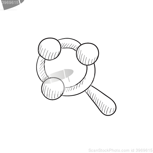 Image of Baby rattle sketch icon.