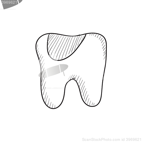 Image of Tooth decay sketch icon.