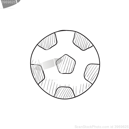 Image of Soccer ball sketch icon.