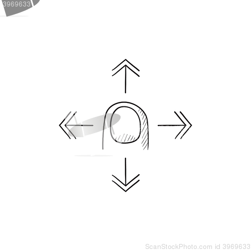 Image of Touch screen gesture sketch icon.