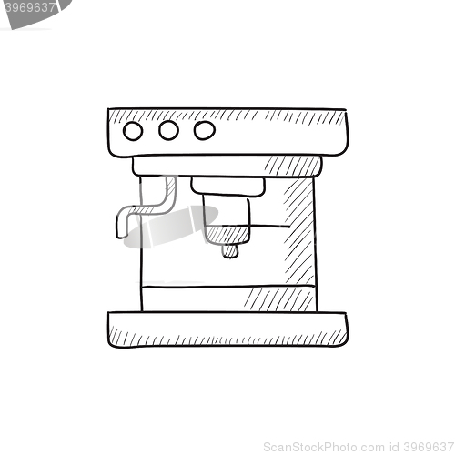 Image of Coffee maker sketch icon.