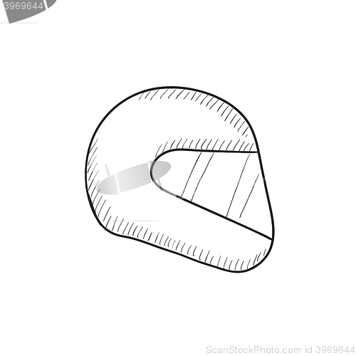 Image of Motorcycle helmet sketch icon.