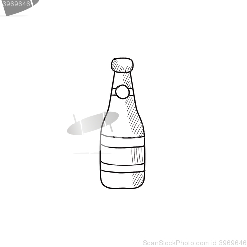 Image of Glass bottle sketch icon.