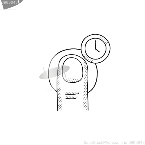 Image of Hold timer gesture sketch icon.