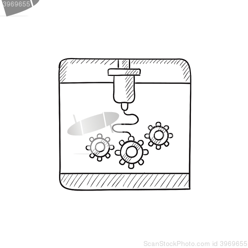 Image of Tree D printing sketch icon.