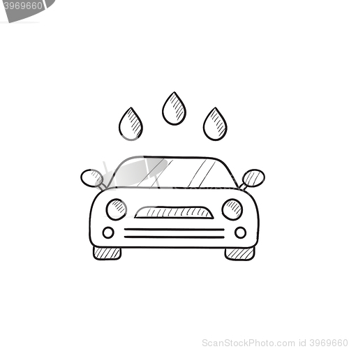 Image of Car wash sketch icon.