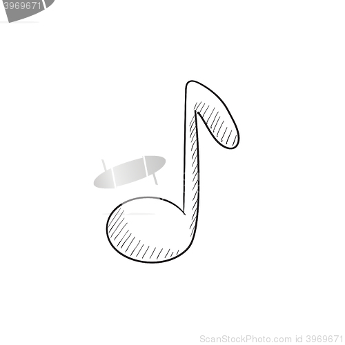 Image of Music note sketch icon.