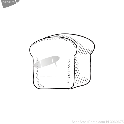 Image of Half of bread sketch icon.