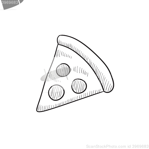 Image of Pizza slice sketch icon.