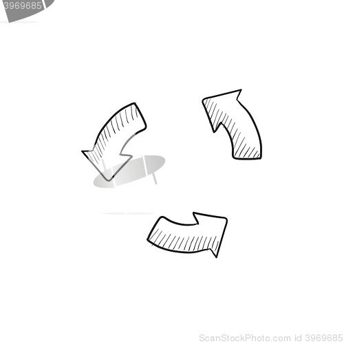 Image of Replay button sketch icon.