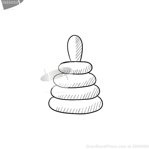 Image of Pyramid toy sketch icon.
