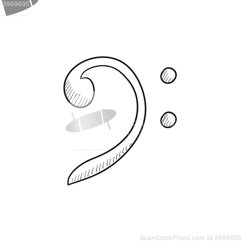 Image of Bass clef sketch icon.